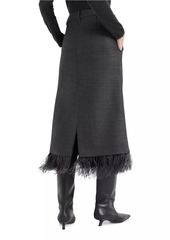 Brunello Cucinelli Virgin Wool Chevron Sartorial Column Skirt