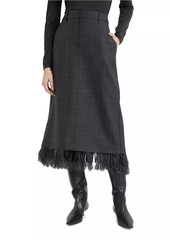 Brunello Cucinelli Virgin Wool Chevron Sartorial Column Skirt