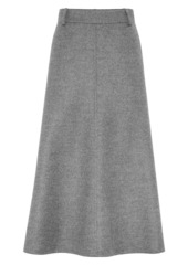 Brunello Cucinelli Virgin Wool Double Cloth Flute Skirt