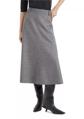 Brunello Cucinelli Virgin Wool Double Cloth Flute Skirt