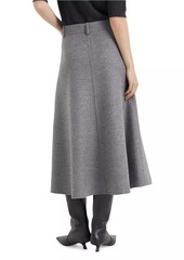 Brunello Cucinelli Virgin Wool Double Cloth Flute Skirt