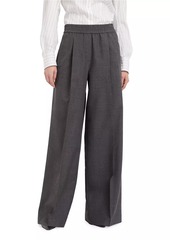 Brunello Cucinelli Virgin Wool Organza Loose Track Trousers