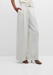 Brunello Cucinelli Wide-Leg Jumpsuit with Sequin and Feather Top