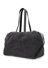 Brunello Cucinelli Wool Blend Faux Fur Shoulder Bag