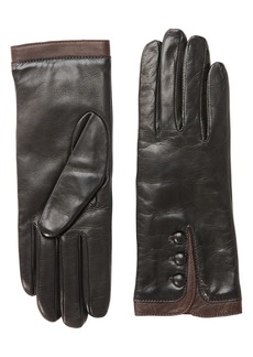Bruno Magli 3-Button Leather Gloves in Black at Nordstrom