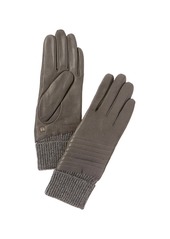 Bruno Magli Bias Quilt Cashmere-Lined Leather Gloves