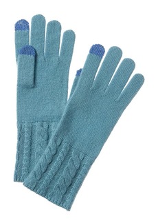 Bruno Magli Cable Knit Cuff Cashmere Gloves