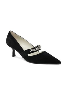 Bruno Magli Carmen Chain Detail Pointed Toe Pump in Black Suede at Nordstrom