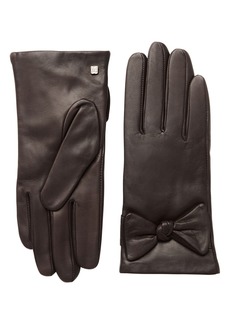 Bruno Magli Cashmere Lined Leather Bow Gloves in 200Brn at Nordstrom Rack