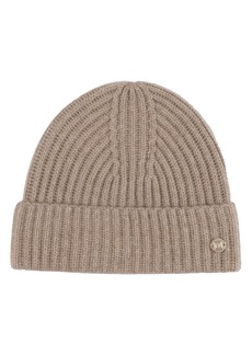 Bruno Magli Cashmere Ribbed Knit Beanie in Beige at Nordstrom Rack