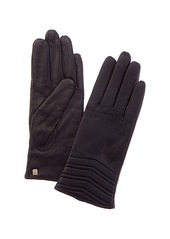 Bruno Magli Chevron Quilted Cashmere-Lined Leather Gloves