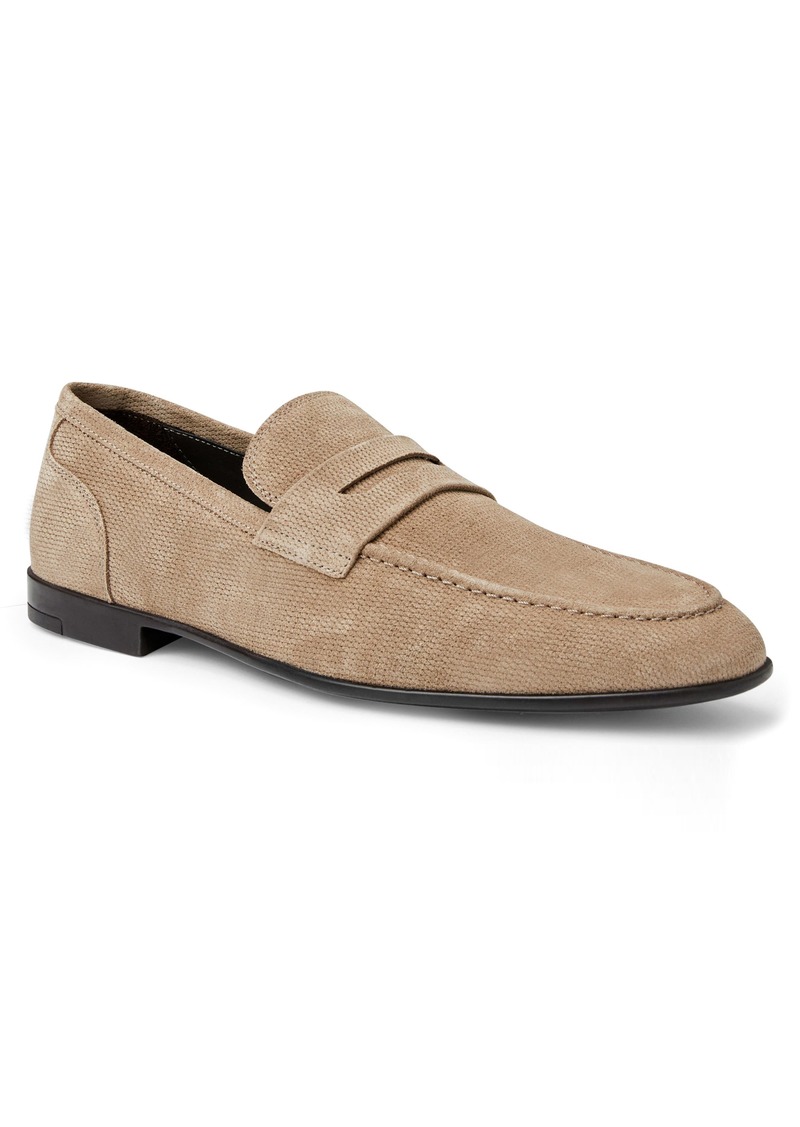 Bruno Magli Lauro Penny Loafer in Taupe Suede at Nordstrom Rack