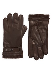 Bruno Magli Leather Wool Blend Lined Gloves in 001Blk at Nordstrom Rack