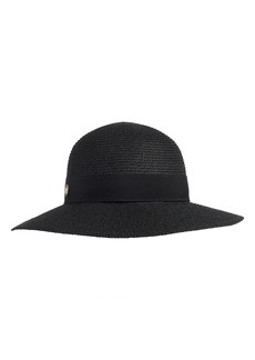 Bruno Magli Medium Brim Ribbon Band Straw Sun Hat in Black at Nordstrom Rack