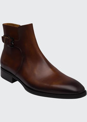 Bruno Magli Men's Angiolini M-Buckle Burnished Leather Ankle Boots