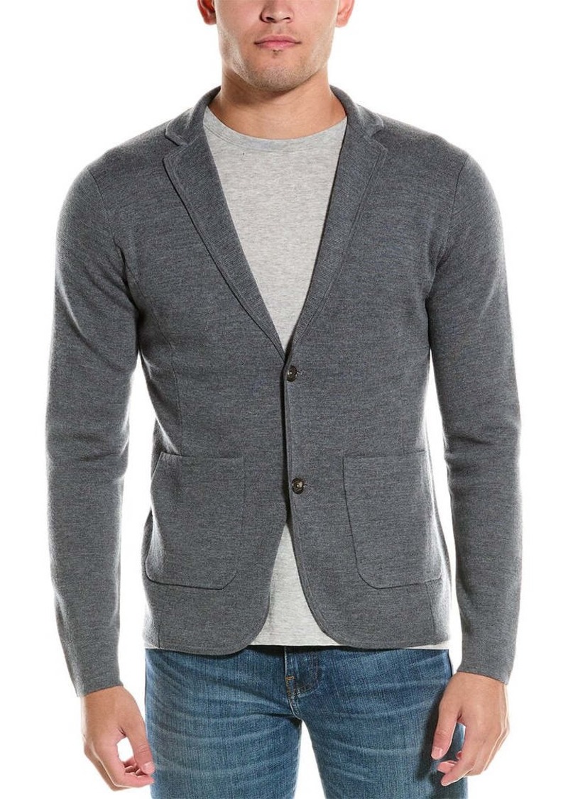 Bruno Magli Milano Stitch Suede Trim Wool Blazer