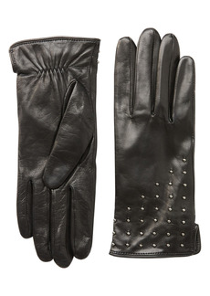Bruno Magli Studded Leather Gloves in Black at Nordstrom