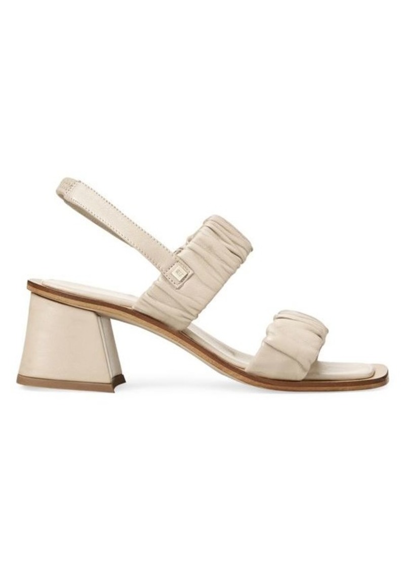 Bruno Magli Sibilla Block Heel Leather Ruched Sandals