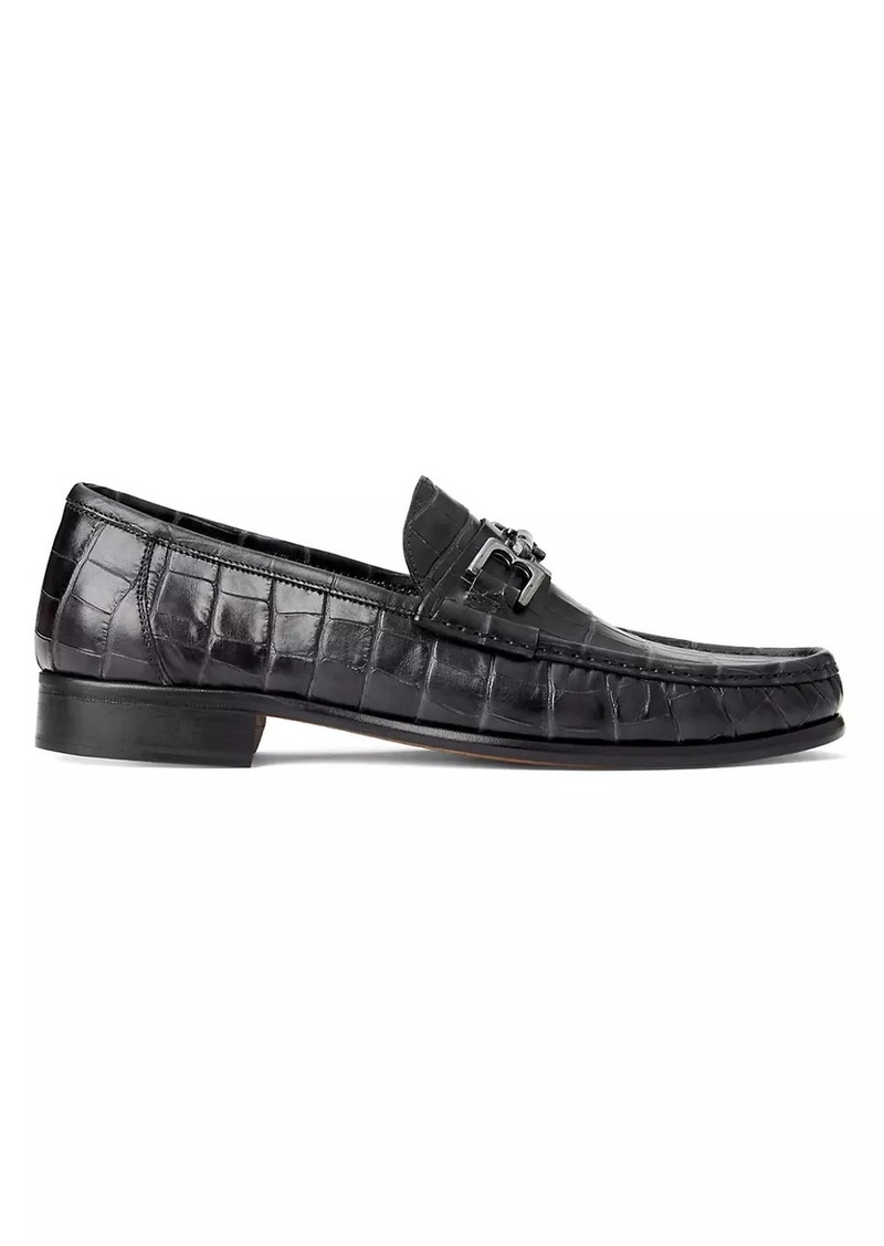 Bruno Magli Trieste Crocodile-Embossed Leather Loafers