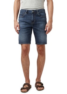 Buffalo Jeans Buffalo David Bitton Men's Super Stretch Relaxed Fit Straight Dean Indigo Shorts - Veined and Crinkled