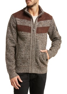 Buffalo Jeans Westony Zip Front Knit Jacket in Brown Mix at Nordstrom Rack