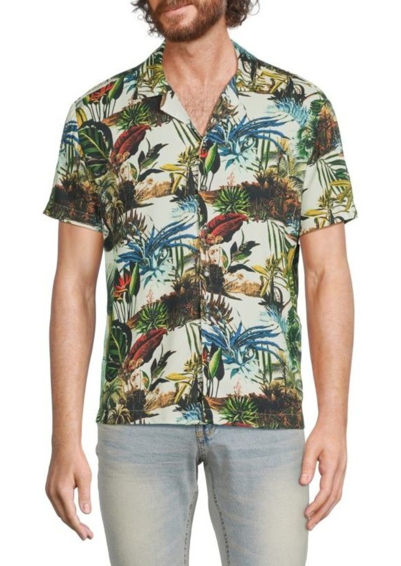 Buffalo Jeans Saflora Tropical Print Camp Shirt