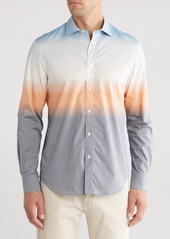 Bugatchi Axel Ombré Stretch Button-Up Shirt in Ocean at Nordstrom Rack