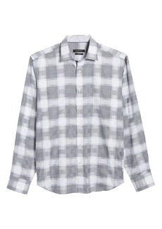 Bugatchi Classic Fit Check Sport Shirt in Graphite at Nordstrom Rack