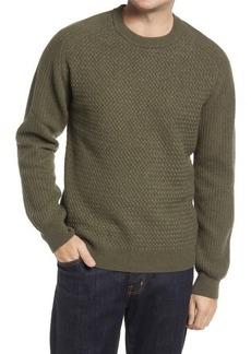 Bugatchi Crewneck Wool Blend Sweater in Olive at Nordstrom