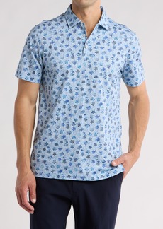 Bugatchi Floral Print Polo in Air Blue at Nordstrom Rack