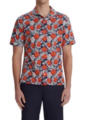 Bugatchi Floral Stretch Short Sleeve Button-Up Camp Shirt