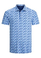 Bugatchi Geometric Polo Shirt in Turquoise at Nordstrom