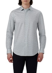 Bugatchi James OoohCotton® Abstract Print Button-Up Shirt in Zinc at Nordstrom Rack