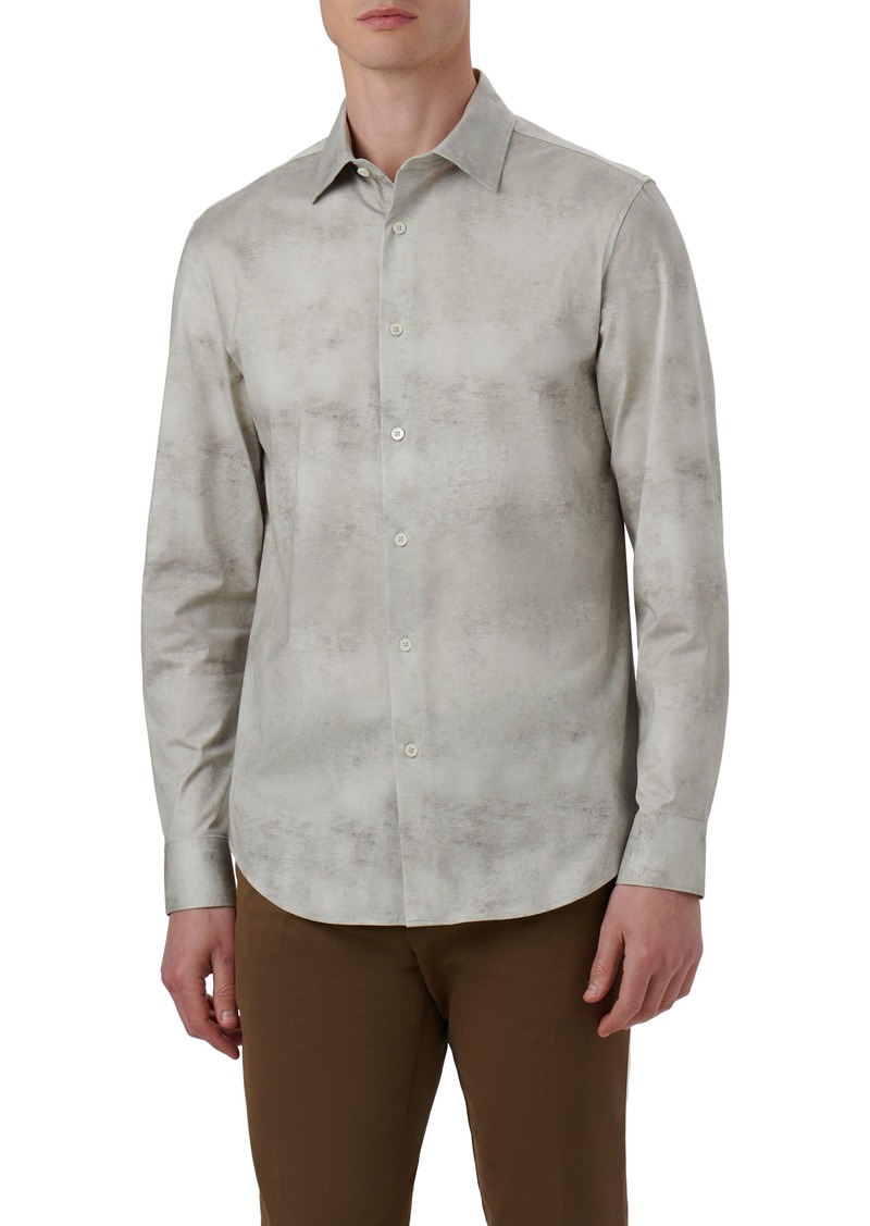 Bugatchi James OoohCotton® Airbrush Print Button-Up Shirt in Willow at Nordstrom Rack
