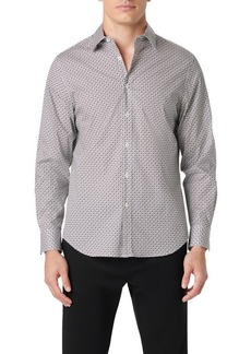 Bugatchi Julian Geometric Stretch Cotton Button-Up Shirt