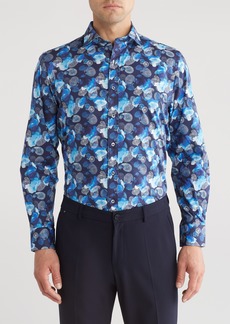 Bugatchi Julian Paisley Stretch Button-Up Shirt in Midnight at Nordstrom Rack