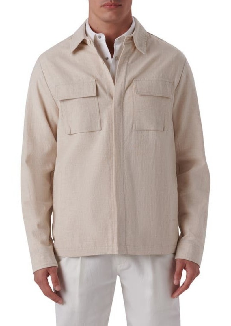 Bugatchi Linen & Cotton Shirt Jacket