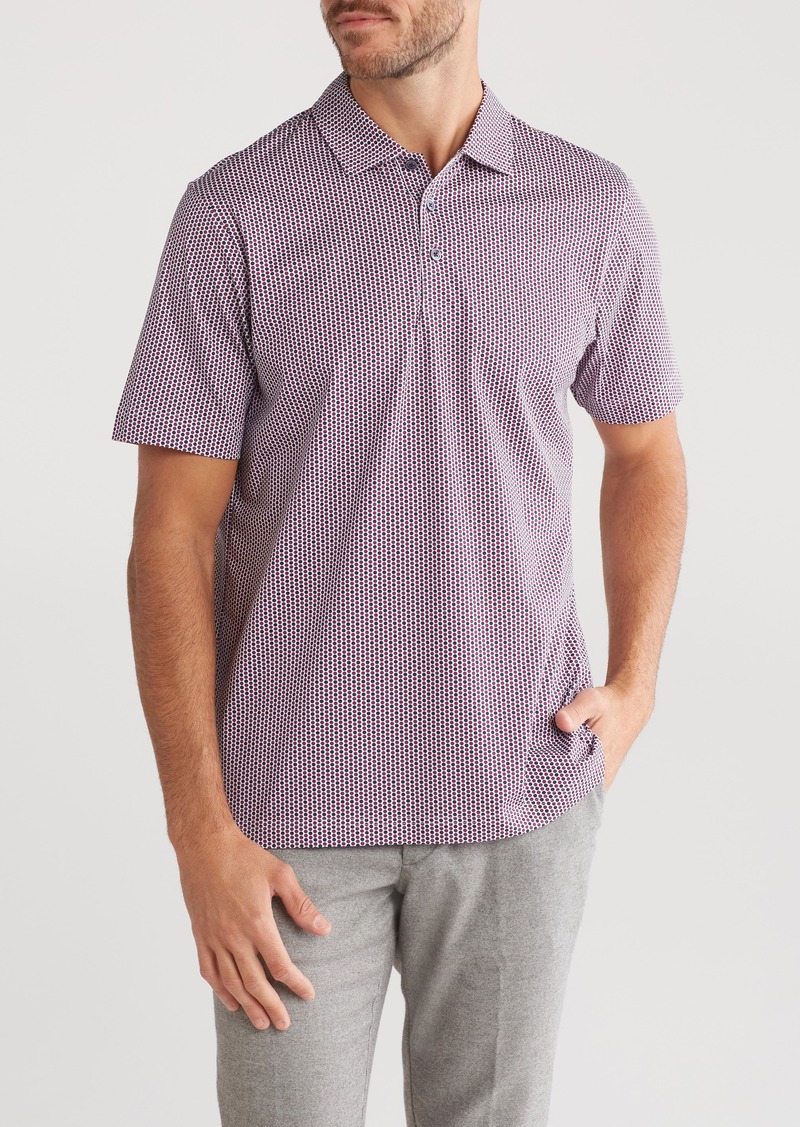 Bugatchi Micro Dot Stretch Cotton Polo in Plum at Nordstrom Rack