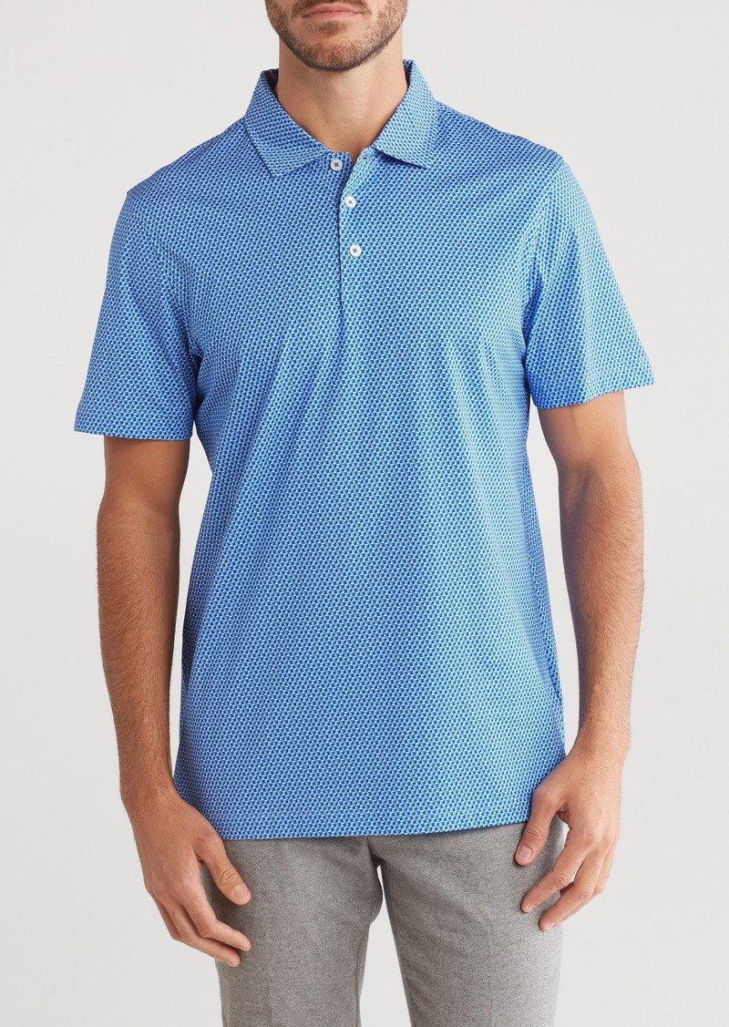 Bugatchi OoohCotton® Geo Print Polo in Classic Blue at Nordstrom Rack