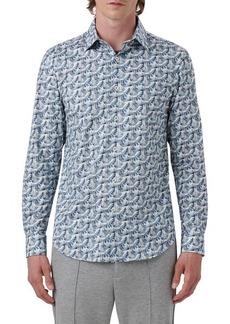 Bugatchi James OoohCotton Foliage Print Stretch Cotton Button-Up Shirt