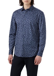 Bugatchi OoohCotton® Paisley Button-Up Shirt in Navy at Nordstrom Rack