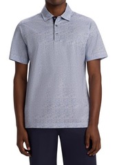 Bugatchi OoohCotton® Print Tech Polo in Air Blue at Nordstrom