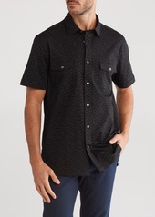 Bugatchi OoohCotton® Short Sleeve Button-Up Shirt in Black at Nordstrom Rack