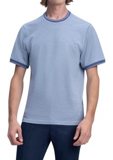 Bugatchi Pinstripe Ringer Neck T-Shirt