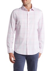 Bugatchi Plaid Stretch Cotton Button-Up Shirt in Pink at Nordstrom Rack