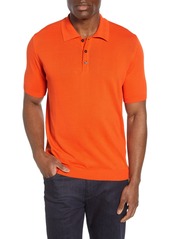Bugatchi Regular Fit Polo in Mango at Nordstrom