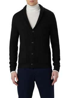Bugatchi Rib Wool Blend Cardigan Sweater