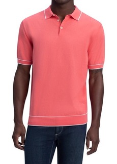 Bugatchi Short Sleeve Sweater in Coral at Nordstrom