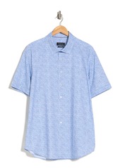 Bugatchi Short Sleeve Woven Shirt in Cobalt at Nordstrom Rack