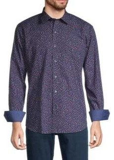 Bugatchi Contrast Cuff Woven Button Down Shirt